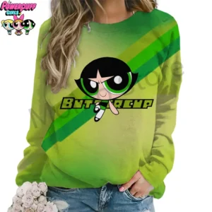 Women's Long Sleeve Sweatshirts O Neck The Powerpuff Girls Y2k 2024 Winter High Quality Streetwear Party Kawaii Pullovers New