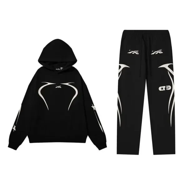 American Trendy Brand Ins Same Hell Star Sports Printing Suit Men's and Women's Loose Hooded Sweater Casual Pants Men Clothing - Image 3