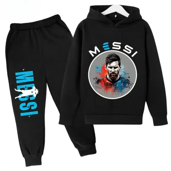 Children's Hoodie Set Plus Sweatshirt Pants Sports 2-piece Set for Boys and Girls Messi Printed Children's Clothing Baby Clothes - Image 5