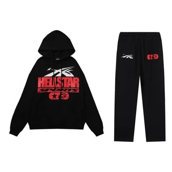 American Trendy Brand Ins Same Hell Star Sports Printing Suit Men's and Women's Loose Hooded Sweater Casual Pants Men Clothing - Image 5