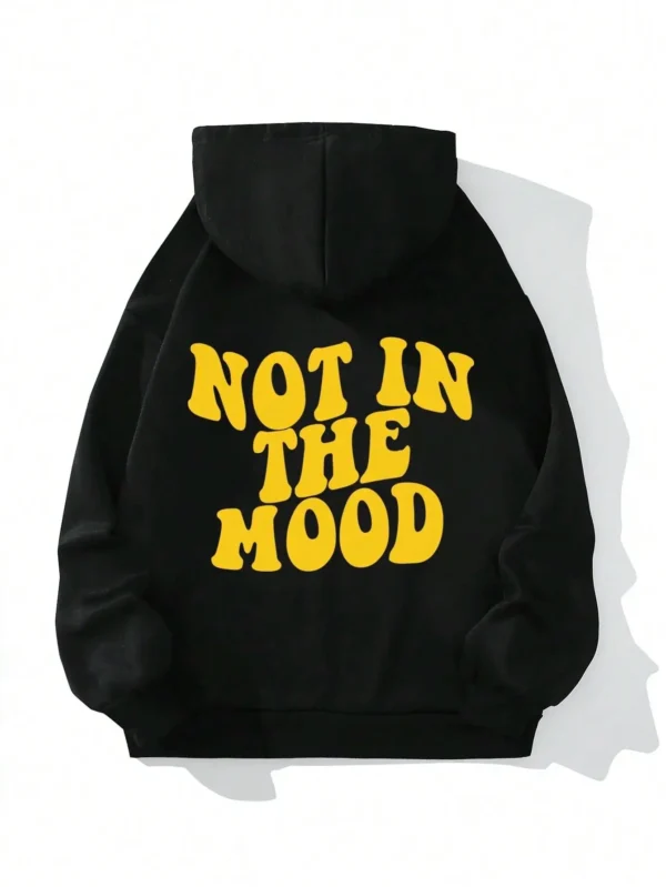 Not In The Mood Personality Letter Female Hoodies Personality Loose Hoodie Autumn Warm Fleece Hoody Harajuku Street Pullover - Image 2