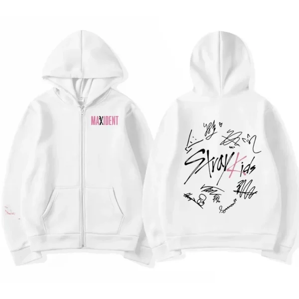 Kpop Harajuku Style Hooded Sweatshirt For Men Women Maxident Printing Zip Up Hooded Pullover Hip Hop Y2k Streetwear - Image 6