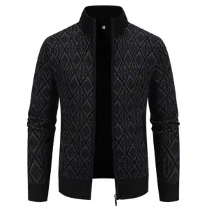 Men's Winter Jacket Thick Warm Casual Fleeced Windbreaker Knitting Jackets Autumn Spring Cardigan Coat Stand Collar