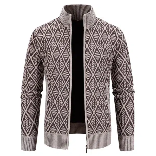 Men's Winter Jacket Thick Warm Casual Fleeced Windbreaker Knitting Jackets Autumn Spring Cardigan Coat Stand Collar