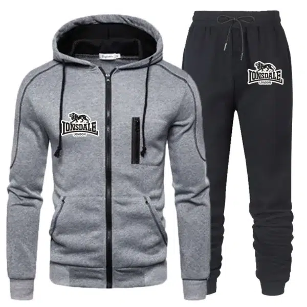 Men's Tracksuit Casual Jogging Suit Outdoor Set Zipper Hoodies + Black Sweatpant 2pcs 2023 Spring Fashion New Streetwear S-4XL - Image 4