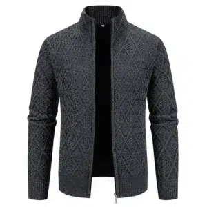 Men's Winter Jacket Thick Warm Casual Fleeced Windbreaker Knitting Jackets Autumn Spring Cardigan Coat Stand Collar