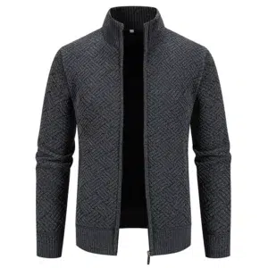 Men's Winter Jacket Thick Warm Casual Fleeced Windbreaker Knitting Jackets Autumn Spring Cardigan Coat Stand Collar