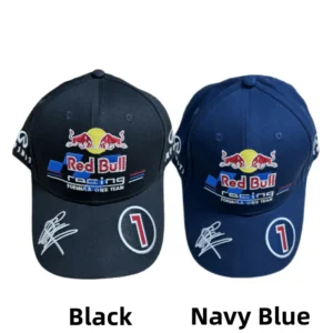 Red Bull baseball cap duckbill cap embroidered logo adjustable Red Bull racing cap men's and women's casual sun hat 1 pc