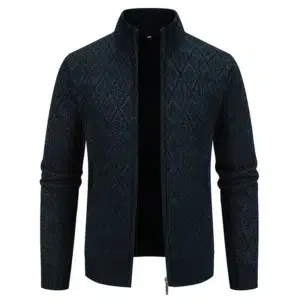 Men's Winter Jacket Thick Warm Casual Fleeced Windbreaker Knitting Jackets Autumn Spring Cardigan Coat Stand Collar