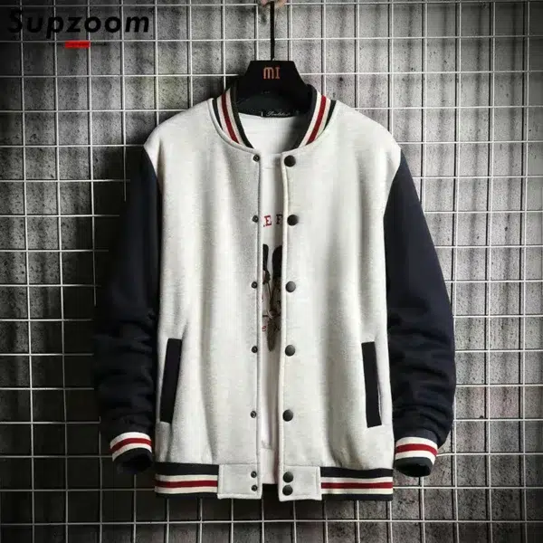 Supzoom New Arrival Fashion Fleece Casual Baseball Uniform Cotton Spliced Regular Rib Sleeve Brand Clothing Bomber Jacket Men - Image 2