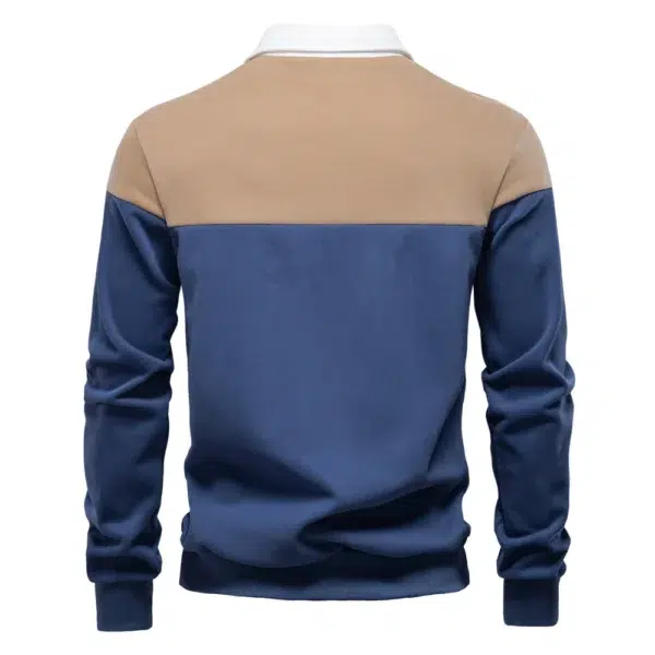 AIOPESON New Spring Men's Color-Block Cotton Blend Hoodies for Business Casual Style Long Sleeve Sweatshirt - Image 3