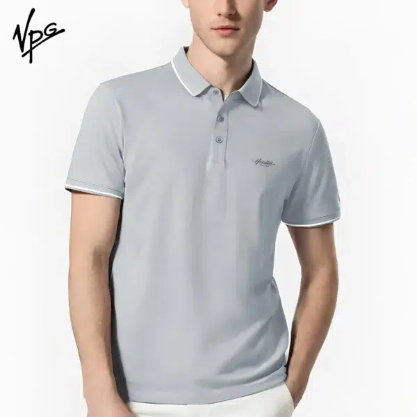 VPG Men's Polo Shirt - Short Sleeve Dark Grey Comfortable and Breathable Ideal for Daily wear